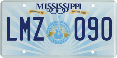 MS license plate LMZ090