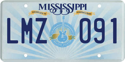 MS license plate LMZ091