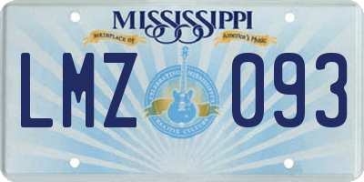 MS license plate LMZ093