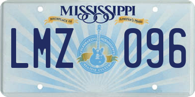 MS license plate LMZ096
