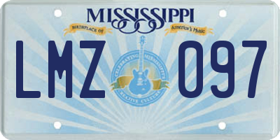 MS license plate LMZ097