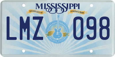 MS license plate LMZ098