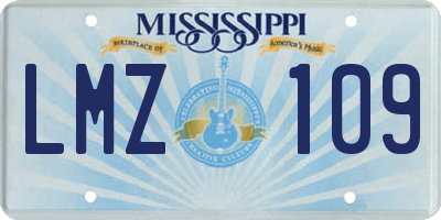 MS license plate LMZ109