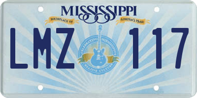 MS license plate LMZ117