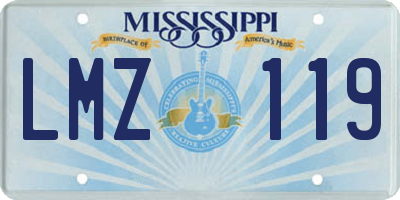 MS license plate LMZ119
