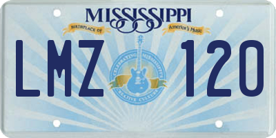 MS license plate LMZ120