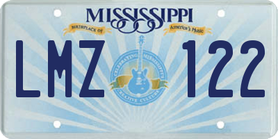 MS license plate LMZ122