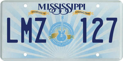 MS license plate LMZ127