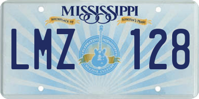 MS license plate LMZ128