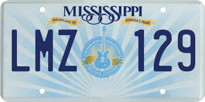 MS license plate LMZ129