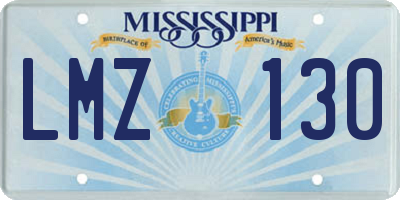 MS license plate LMZ130