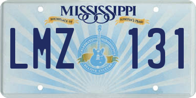 MS license plate LMZ131