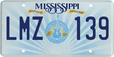 MS license plate LMZ139