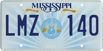 MS license plate LMZ140