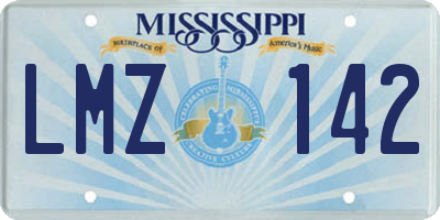 MS license plate LMZ142