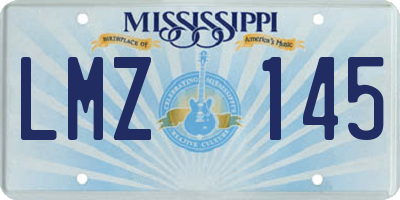 MS license plate LMZ145
