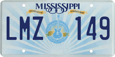 MS license plate LMZ149