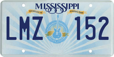 MS license plate LMZ152