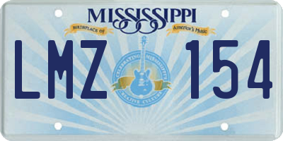 MS license plate LMZ154