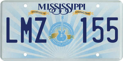 MS license plate LMZ155