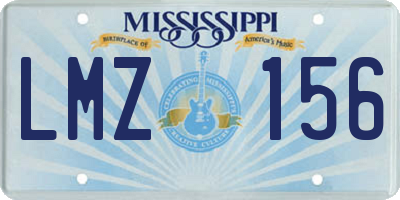 MS license plate LMZ156