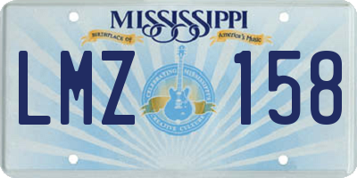 MS license plate LMZ158