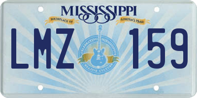 MS license plate LMZ159