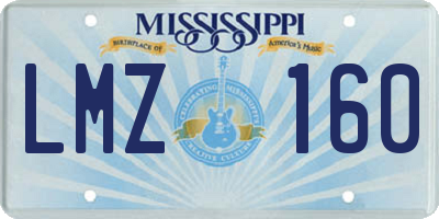 MS license plate LMZ160