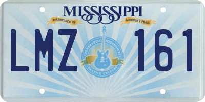 MS license plate LMZ161