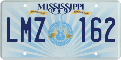 MS license plate LMZ162