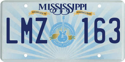 MS license plate LMZ163
