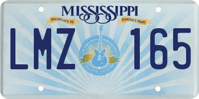 MS license plate LMZ165