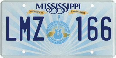 MS license plate LMZ166