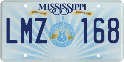 MS license plate LMZ168