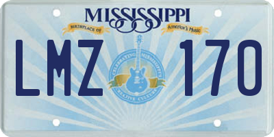 MS license plate LMZ170