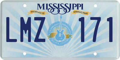 MS license plate LMZ171