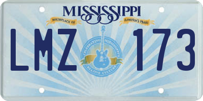 MS license plate LMZ173