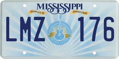 MS license plate LMZ176