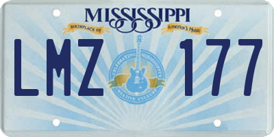 MS license plate LMZ177
