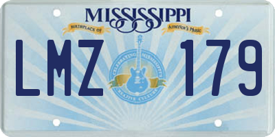 MS license plate LMZ179