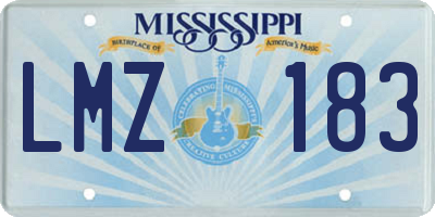 MS license plate LMZ183