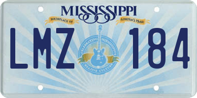 MS license plate LMZ184