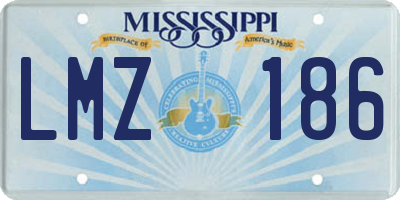 MS license plate LMZ186
