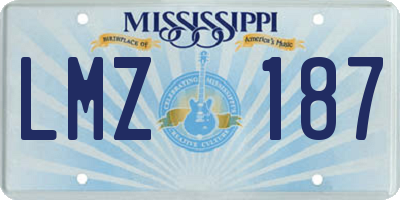 MS license plate LMZ187
