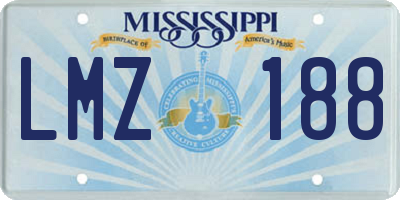 MS license plate LMZ188