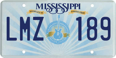 MS license plate LMZ189