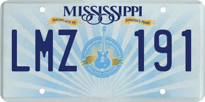 MS license plate LMZ191