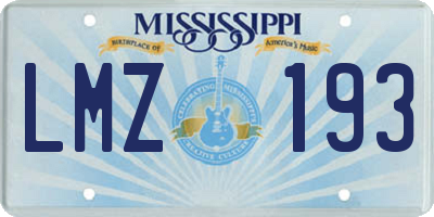 MS license plate LMZ193