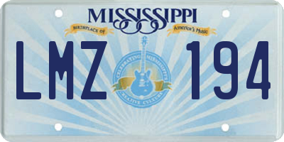 MS license plate LMZ194