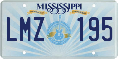 MS license plate LMZ195